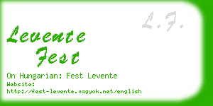 levente fest business card